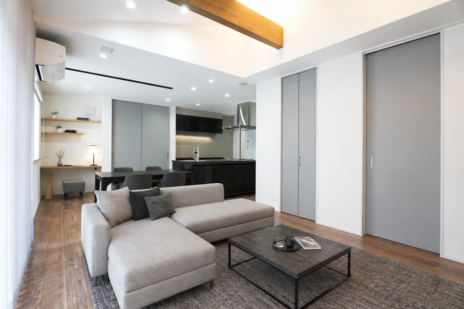 時を忘れる防音室と、洗練のモダン意匠の家・内観